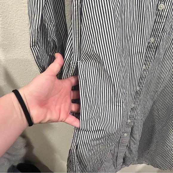 J.Crew cotton poplin stripe shirt dress blue and white size 6 no belt - Picture 8 of 11